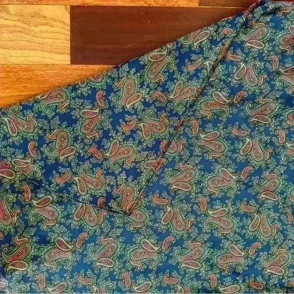 No Brand | Vintage paisley blue and red silk slip dress size large - Picture 6 of 6